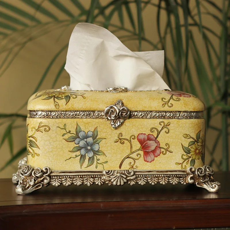 European style luxury rectangular paper towel box, paper box, paper towel, hotel villa decoration