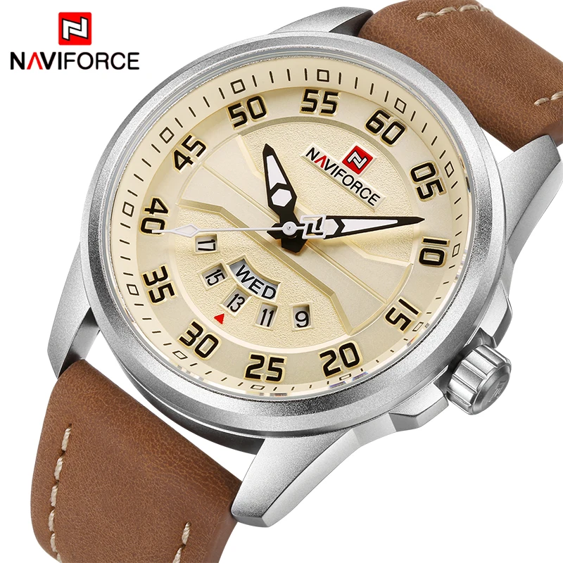 NEW Luxury Brand NAVIFORCE Men Fashion Sport Watches Men\'s Quartz Clock Man Leather Army Military Wrist Watch relogio masculino