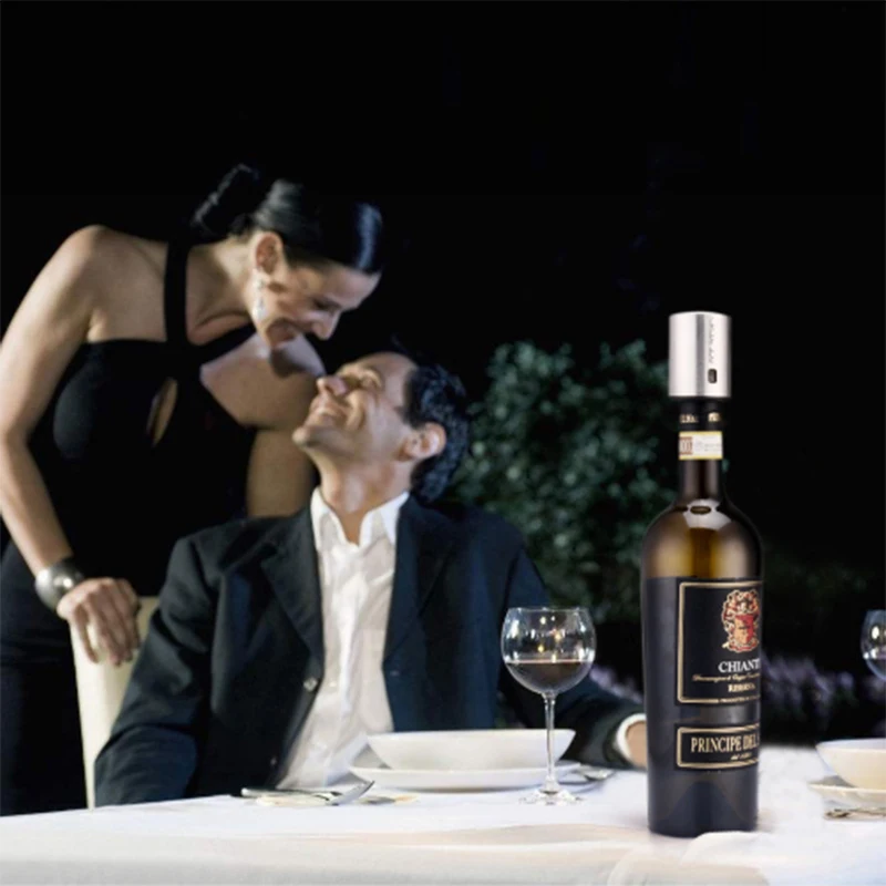 오리지널 서클 조이 스마트 와인 스토퍼, 스테인레스 스틸 진공 메모리, 전기 와인 스토퍼, 와인 코르크, 블랙