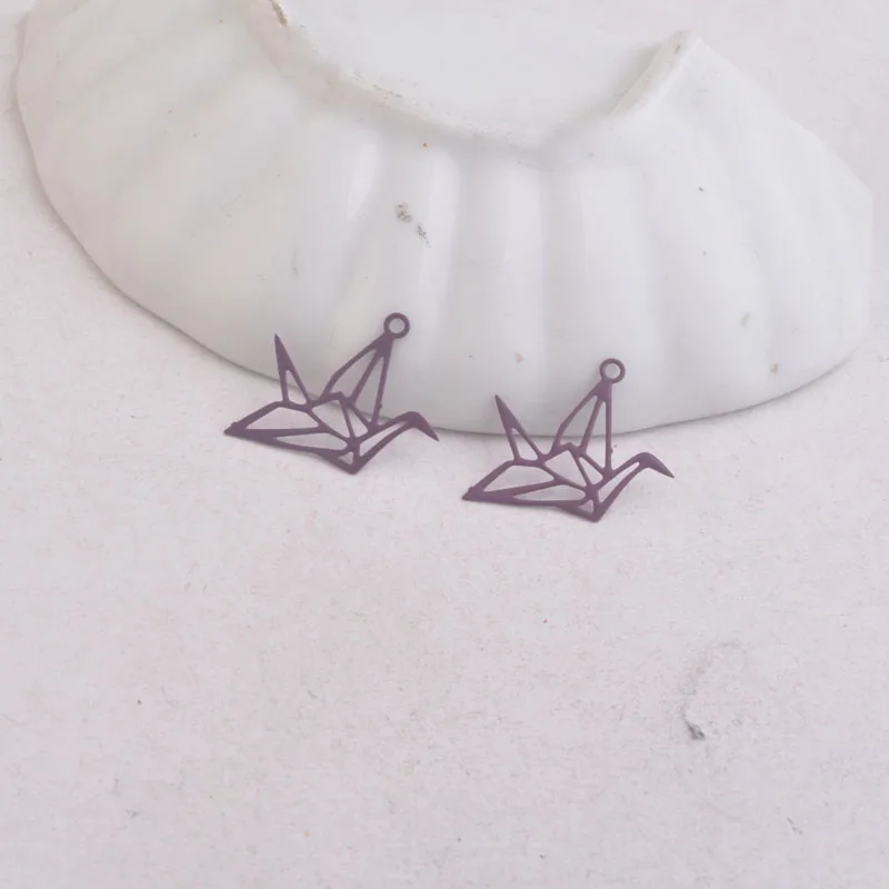 100 Stück Ac6420 15*20mm Tieranhänger Metall-Papierkranich-Anhänger Schmuck Filigran Ohrring-Zubehör – Detail 7
