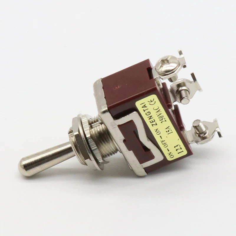 Silver Contacts high quality 3 screw momentary toggle switch,(ON) OFF (ON) spring return