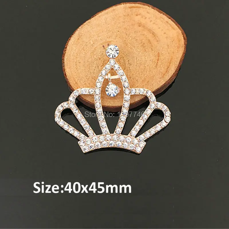 Large Flatback Full Crystal Rhinestone Crown Button Embellishment Accessories Craft For Hair Home Phone Case Decor 10pcs 33x48mm