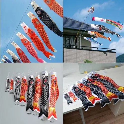 

Koinobori Koi Nobori Carp Windsocks Streamers Fish Flag Decoration Med Fish Kite Hanging Wall Decor 15.7''-59'' drop shipping