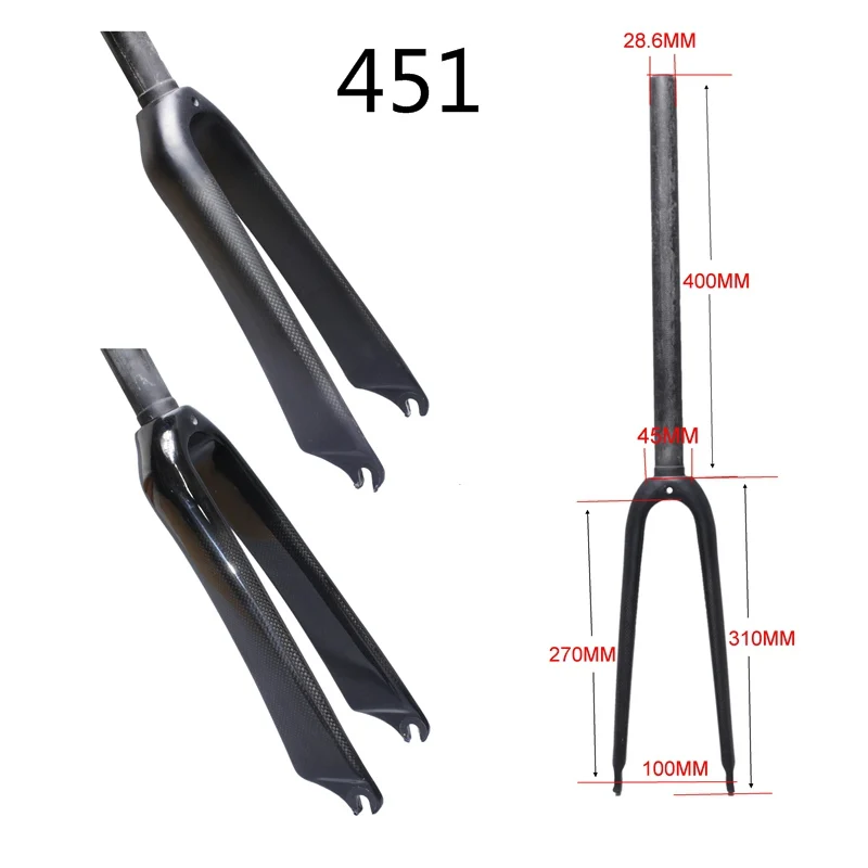 

451 Folding Bike T800 3K UD Full Carbon Fiber Fork BMX Bicycle Forks C Brake 100mm 20er 20" inch 1-1/8'' Children's Cycling