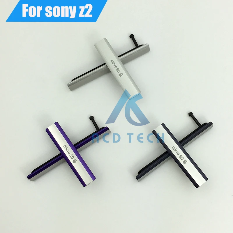 For Sony Xperia Z2 L50W D6503 Cellphone Waterproof USB Charging Port Dust Plug Cover + Micro SD Port +SIM Card Port Slot Cover