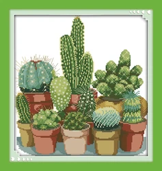 Joy Sunday Still Life Style Cactuses Christmas Cross Stitch Charts Needlepoint Patterns Online for Bed Room Decoration
