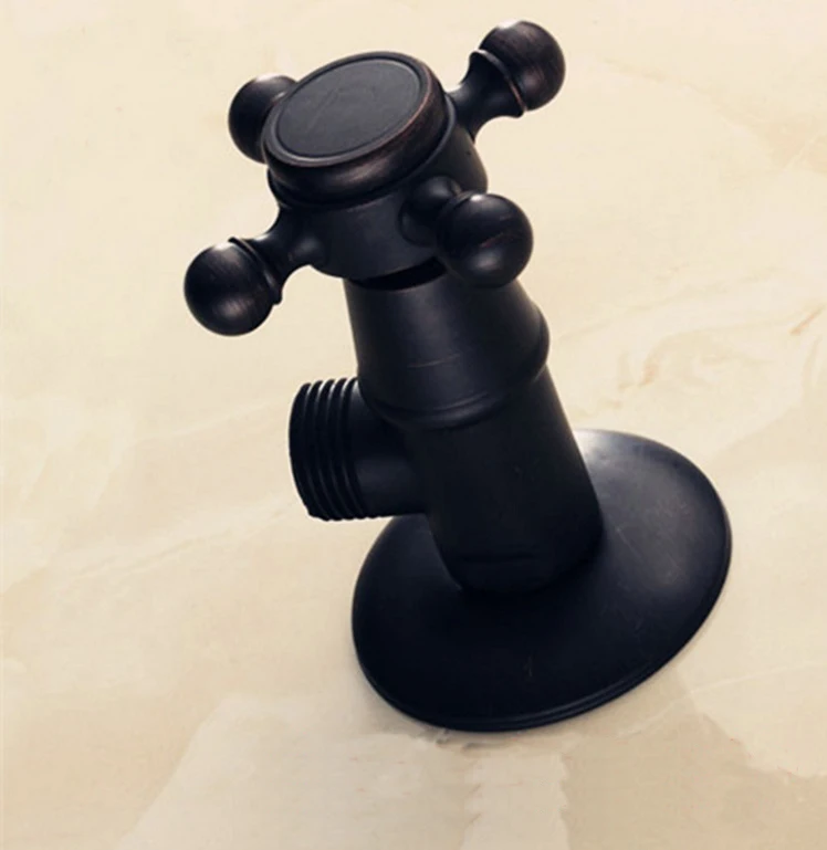

Antique Copper mixing valve triangle valves, Black bronze angle filling valve vintage, European brass water stop / inlet valve
