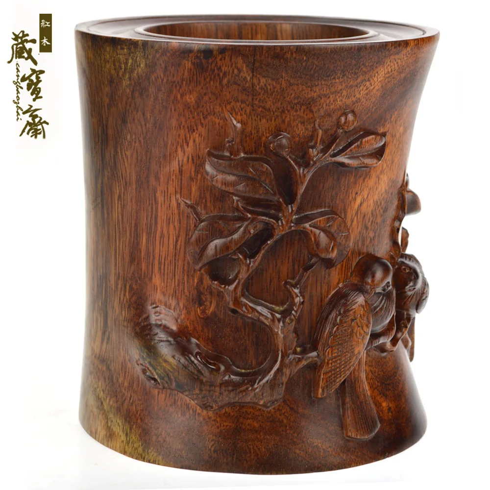 [Tibetan Bao Zhai] mahogany wood crafts * Gifts * pear * lignum vitae * * pen four treasures of the bird