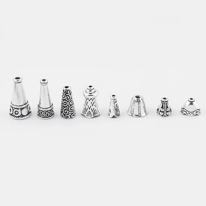 

20Pcs Tibetan Silver Tassel Cord End Caps End Tip Bead Caps For 1.5mm Leather Cord DIY Jewelry Necklace Bracelet Making Supplies