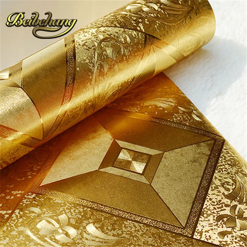 beibehang European KTV gold silver square papel de parede rolls TV background of wall paper 3d modern wallpaper for walls 3 d