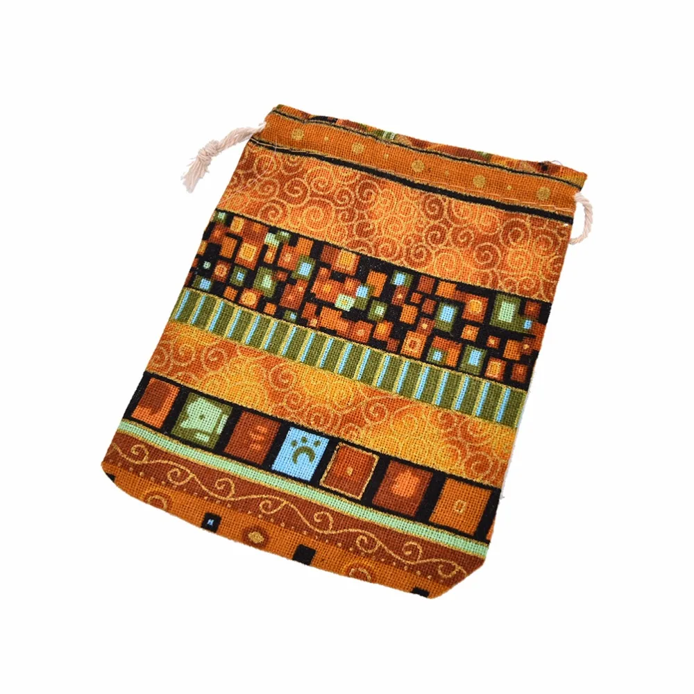 3Pcs Cotton  Gift Bags Multicolor Tribal Tribe Drawstring Jewelry Bags Pouches Package Storage Chinese Ethnic Style 9.5cm X12cm