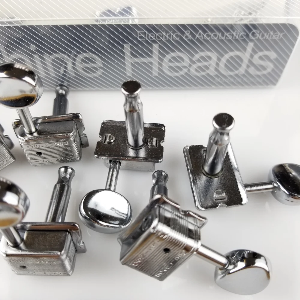 Wilkinson Vintage Nickel Tuners Electric Guitar Machine Heads Tuners For ST & TL Guitar OR Similar WJ-55 Silver Tuning Pegs