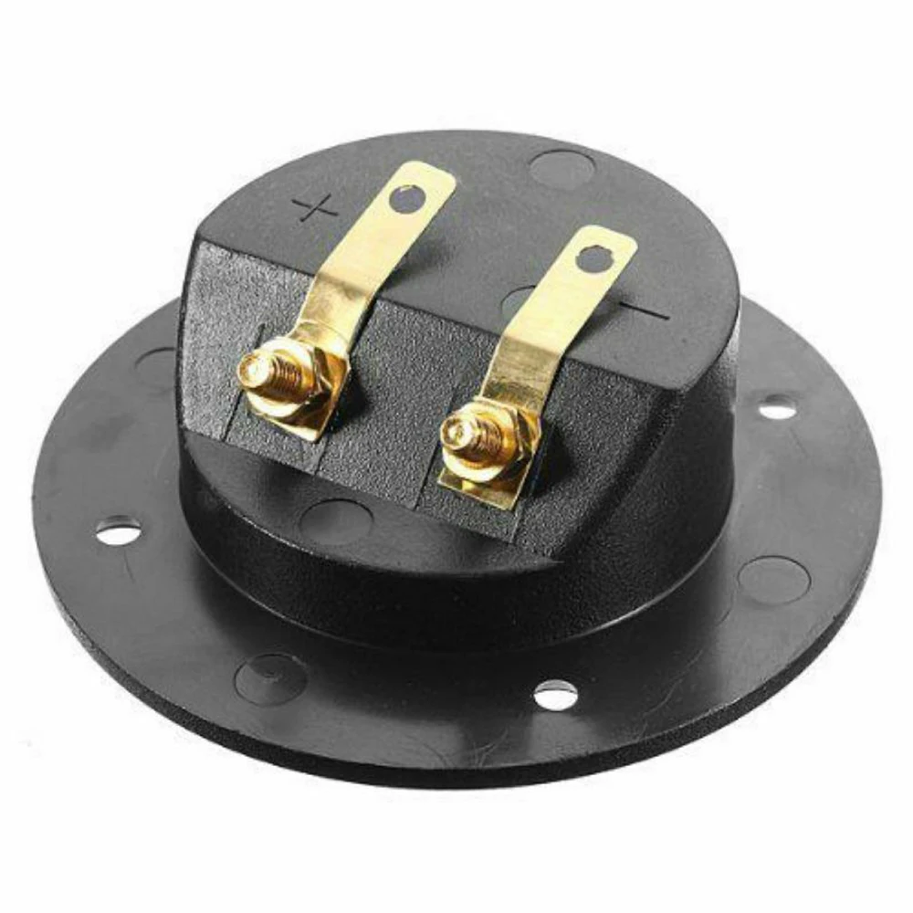 2個diyホームカーhifiステレオ2ウェイサブウーファースピーカーボックス端子ラウンドカップ用のバインディングポスト4ミリメートルバナナプラグ