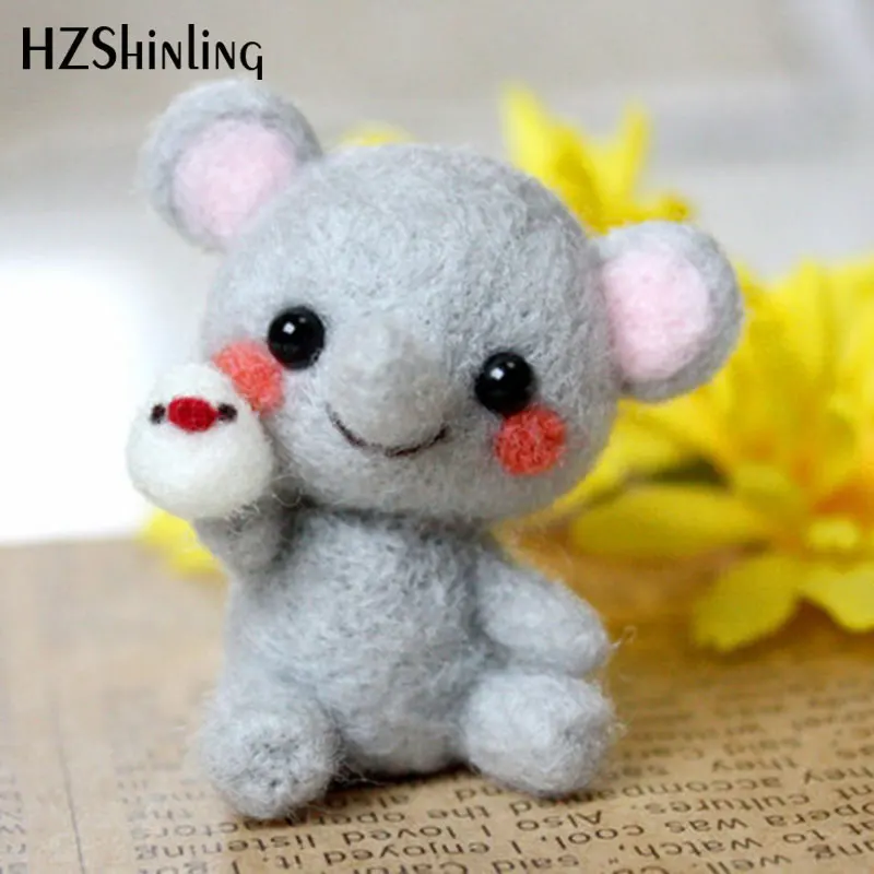 

Non-Finished Felt Kit Etsy Craft Handmade Elephant Toy Doll Wool Felt Poked Kitting DIY Cute Animal Wool Felting Non-Finished