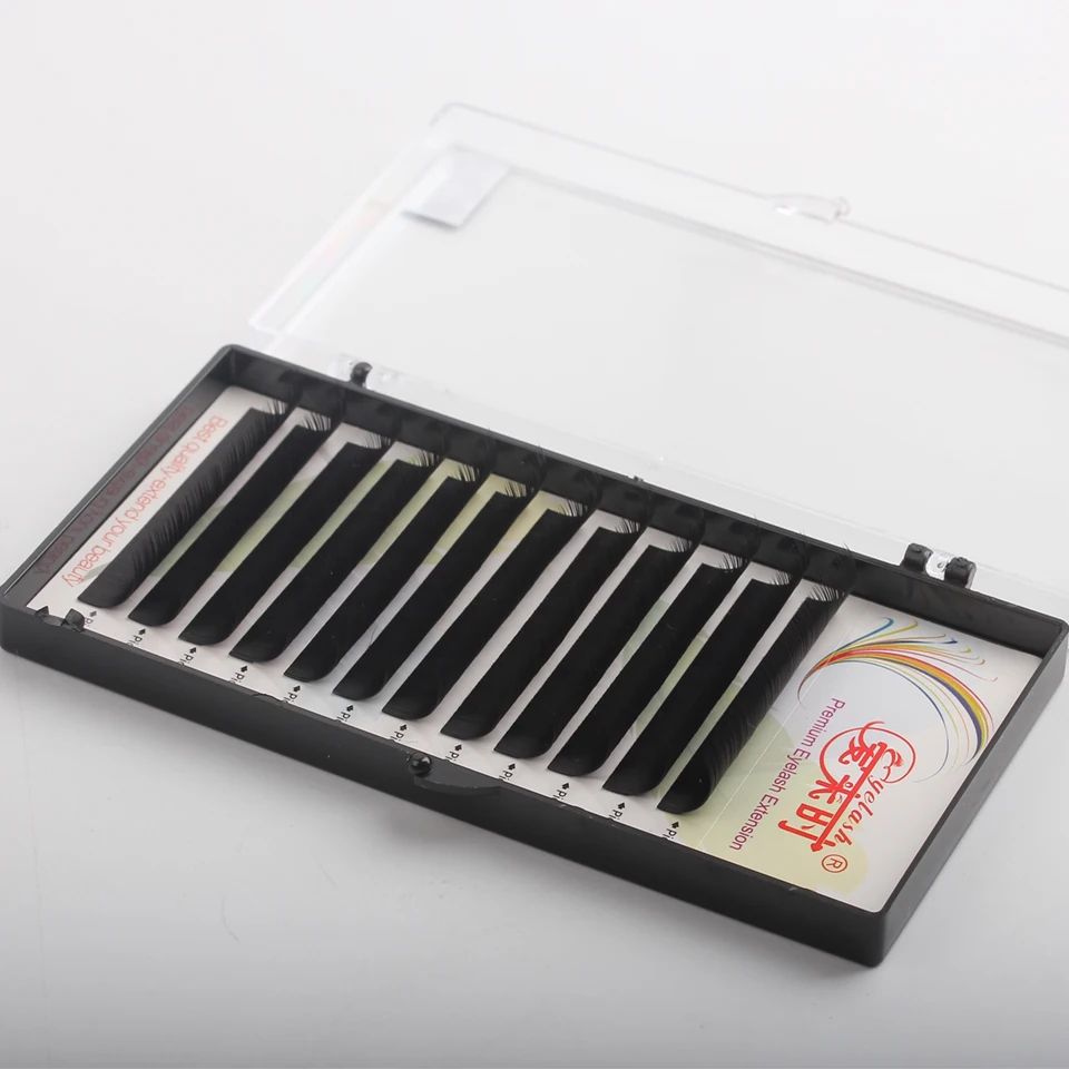 12 rangées toutes tailles Extension de cils individuelle cils en soie naturelle faux Extensions de cils de vison 3D outils de maquillage Cilias