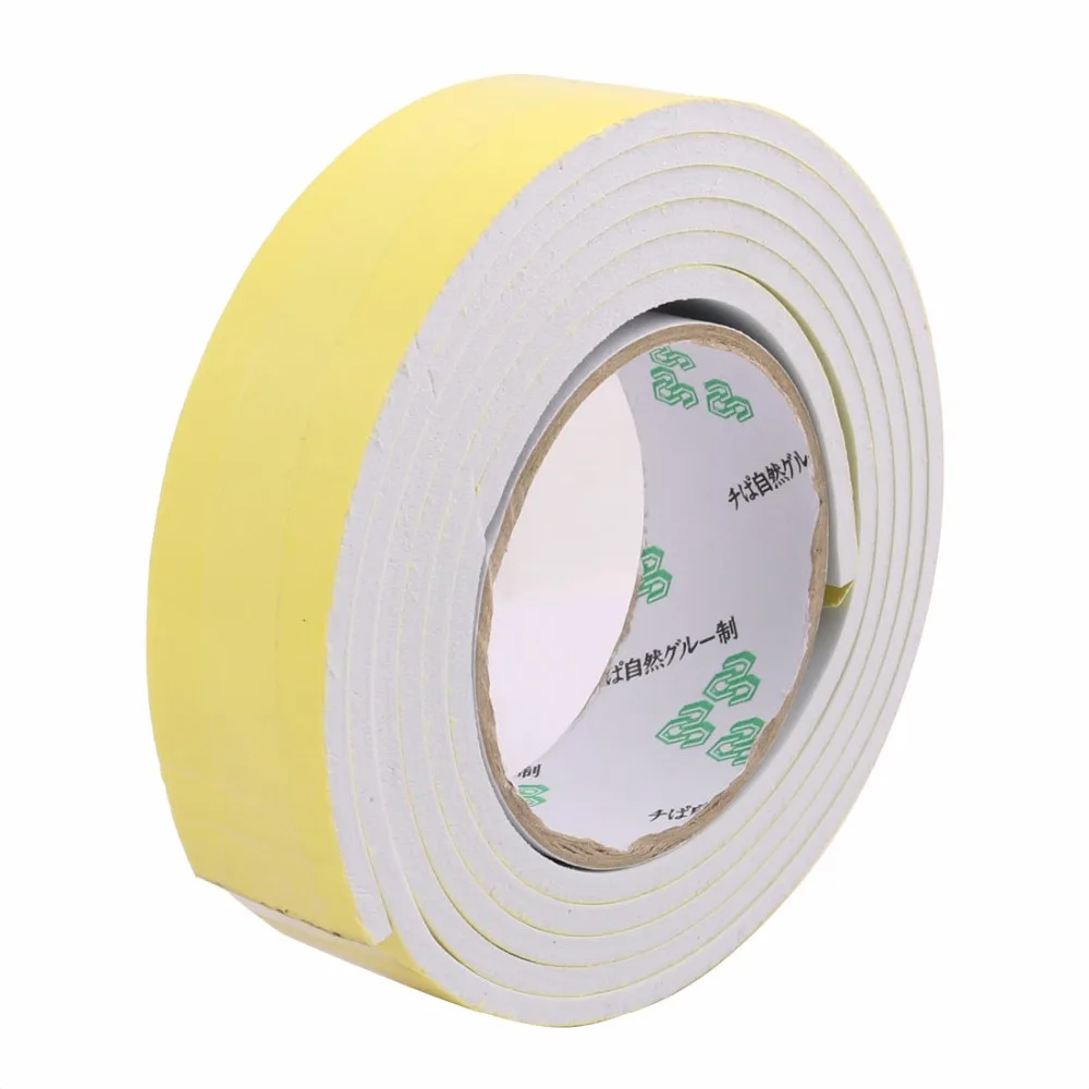 Uxcell 35mm Width 5mm Thickness EVA Single Side Sponge Foam Tape 2 Meters Length 	White, Yellow Insulation Tape 1PCS