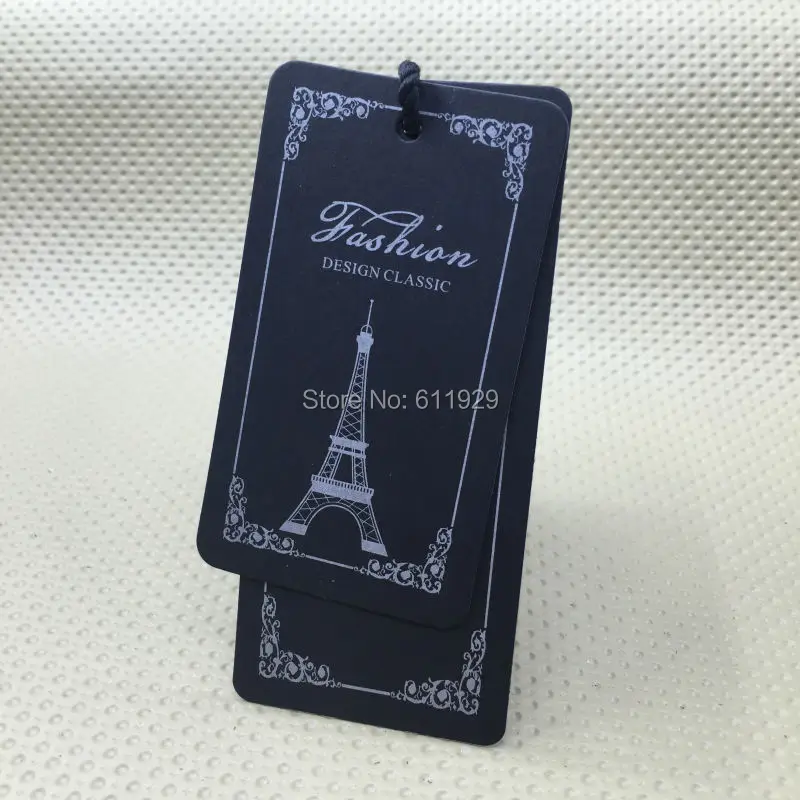 

custom clothing black matte paper printed tag 1000 pcs a lot