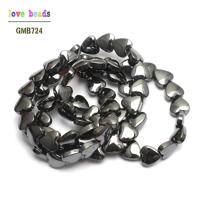 Natural Hematite Stone Beads 6*5mm Heart Loose Spacer Beads For Jewelry Making 78pcs/lot Beads DIY Bracelet Necklace