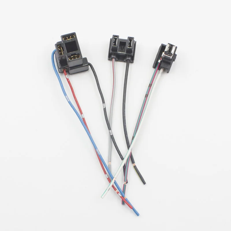 KE LI MI H1 H4 H7 Female Adapter Sockets pigtail Harness Plug Connector For H1 H4 H7 halogen hid led Retrofit