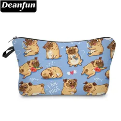 Deanfun	Cute Pug	Cosmetic Bag Waterproof Printing High Quality Flower Cosmetics Bag Makeup Customize Style for Travel 51491