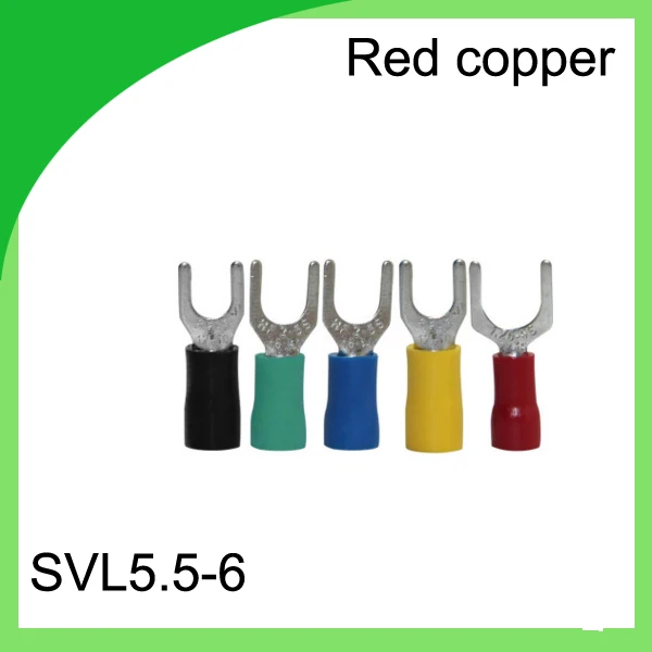 High quality red copper 1000 PCS SVL5.5-6 Cold Pressed Terminal Connector Suitable for 22AWG - 16AWG  Cable lug