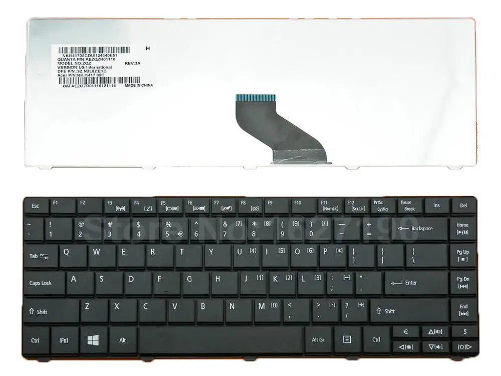 

US Keyboard For ACER E1-471 BLACK For Win8 New Laptop With PN:AEZQZR01110 9Z.N3L82.E1D NK.I1417.05C