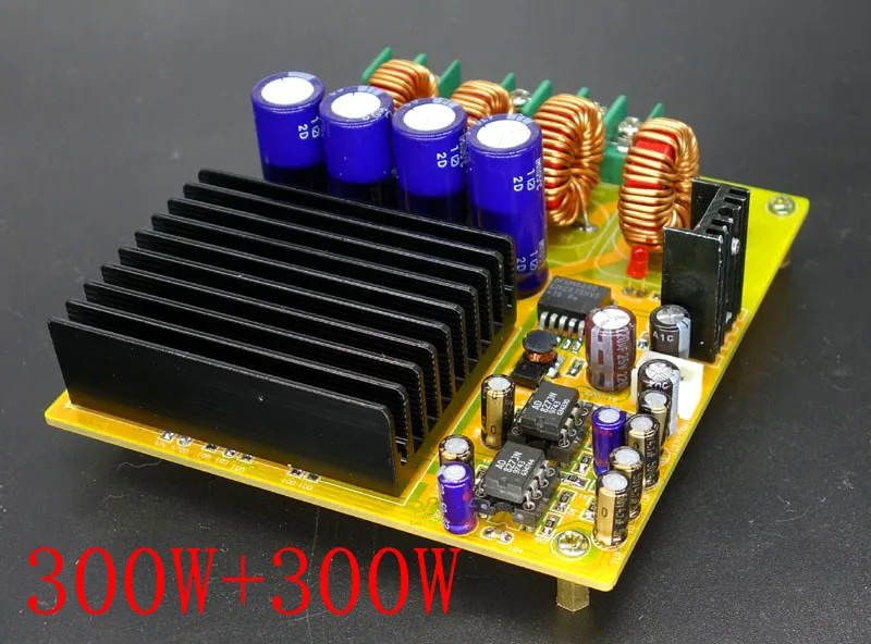 free shipping 2x300W TAS5630 dual-channel Class D digital power amplifier board with AD827 pre-amplifier HIFI board