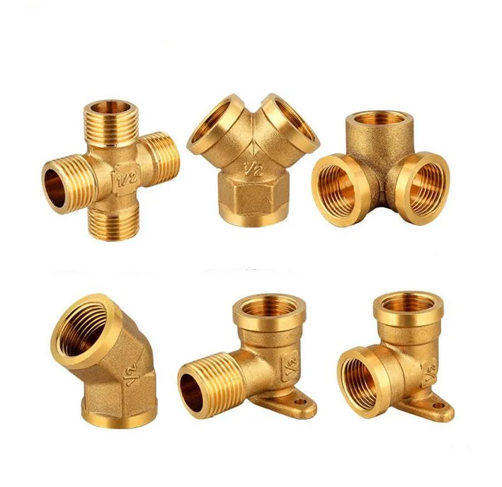 1pcs 45 degree Angle  1/2" BSP Cross Elbow Female Thread  Connection Pipe Brass Coupler Adapter