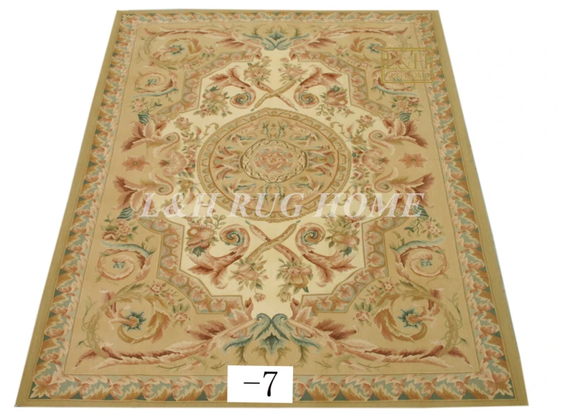 

Free shipping 9'x12' Aubusson rugs woolen carpets red design, French Aubusson Carpet, handwoven carpet