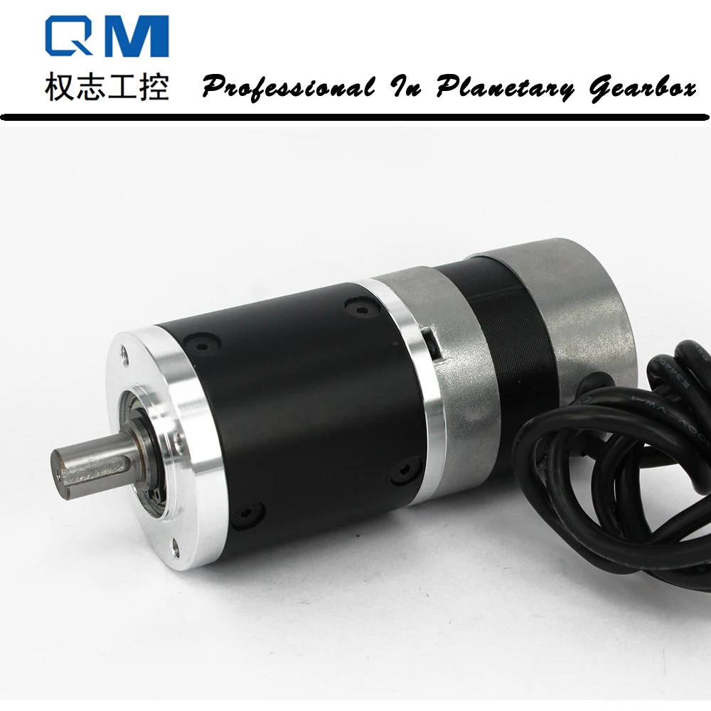 Diam57 60W 24V Gear Brushless DC Motor With Planetary Reduction Gearbox Ratio 30:1