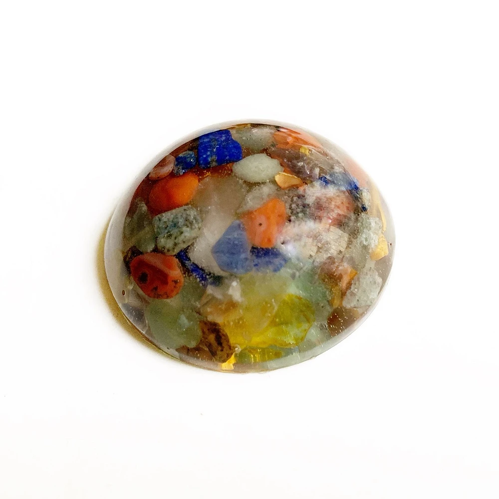 Mixed Tumbled Stone Chakra Cristal Resin Cabochon Stone Hemisphere Semicircle Charms Crystal Cabochons for Jewelry Making 1PC