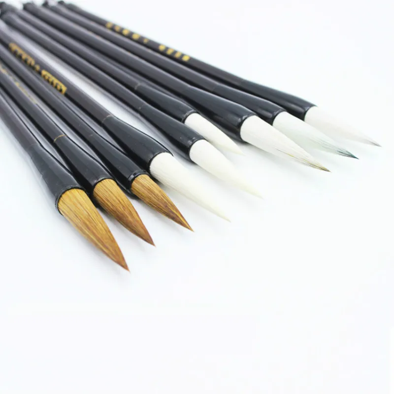 Excellent Quality Woolen And Weasel Hair Landscape Painting Writing Brush Large Middle Small Regular Script Writing Brushes