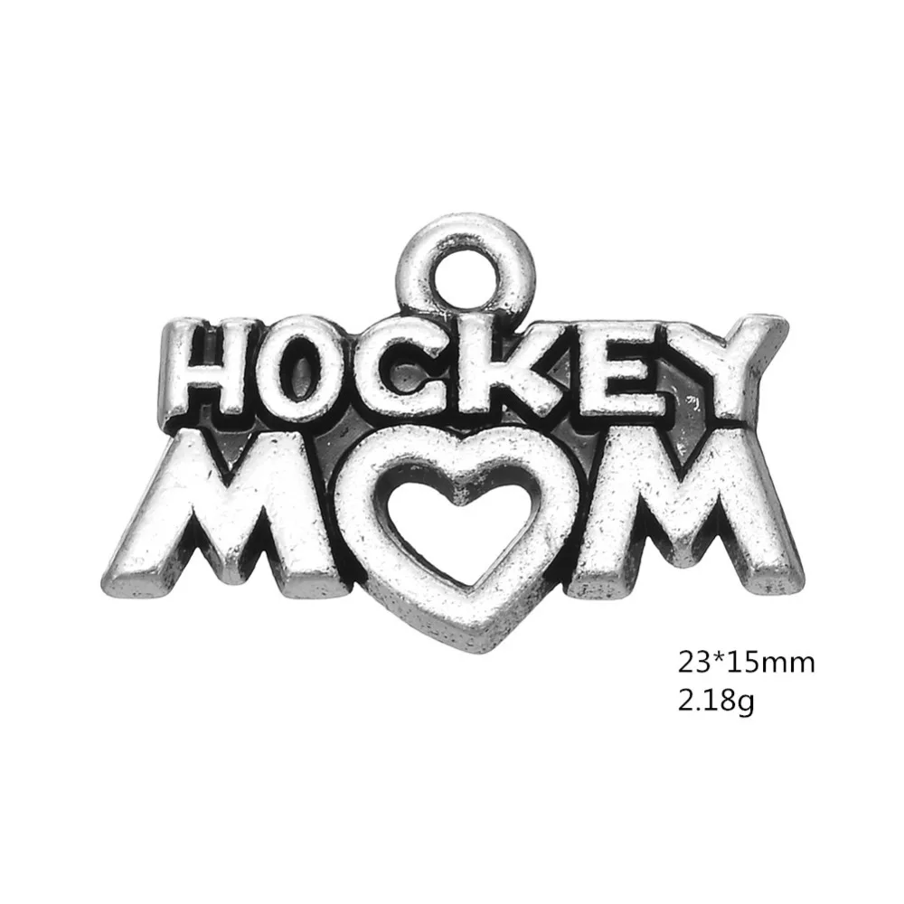 My Shape Football Baseball Hockey Soccer Basketball Mom Heart Pendants Sport Charms for DIY Jewelry Making Accessories 20pcs