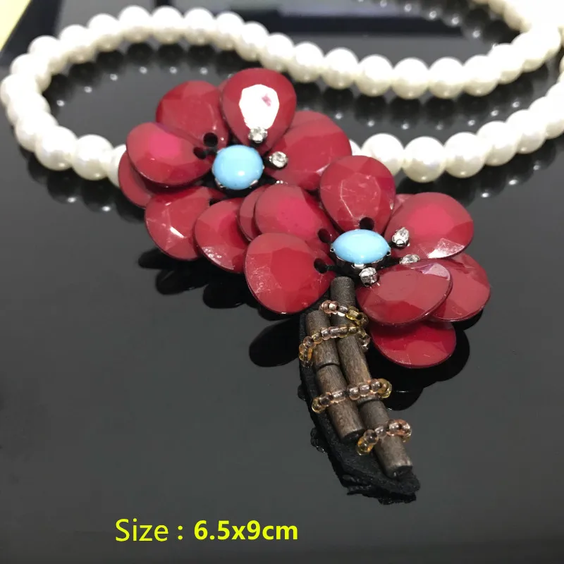 3D flower rhinestones beaded decoration button patches sweater coat dress applique shoes bags decoration Patch DIY Apparel