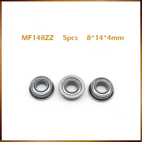 

mf148zz 5pcs MF148ZZ 8x14x4mm ABEC-1 MF148 zz F618/8ZZ LF1480ZZ Flanged Flange Deep Groove Ball Bearings