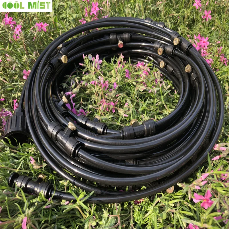 S031 Total 60ft tubing 26pcs nozzle mist 18m Length Low pressure patio misting system, Mist Irrigation System, Patio Misting Kit