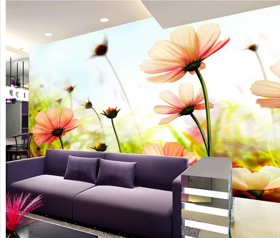 

3d wall murals wallpaper Flower TV backdrop modern living room wallpapers Home Decoration