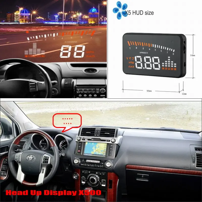 For Toyota Land Cruiser Prado LC 150 LC150 2010-2014 Car Accessories HUD Head Up Display Driving Screen Projector Windshield