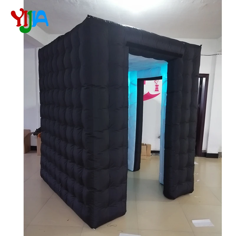 High Quality Nice Price 6*6*7.3ft Inflatable Cabin LED Inflatable Photo Booth Portable Backdrop for Wedding Party