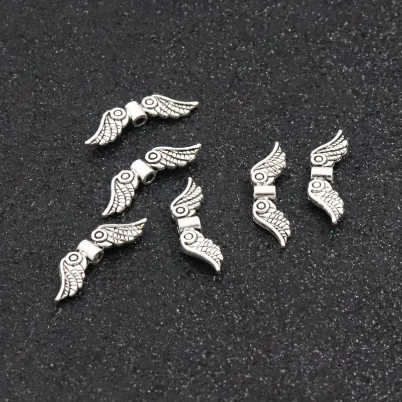 Breite 24mm Loch 1,8mm Flügel tibetisch Silber Gold Farbe Metall Abstand halter Perle für Schmuck finden Schmuck Perle handgemachte DIY Zubehör – Detail 6
