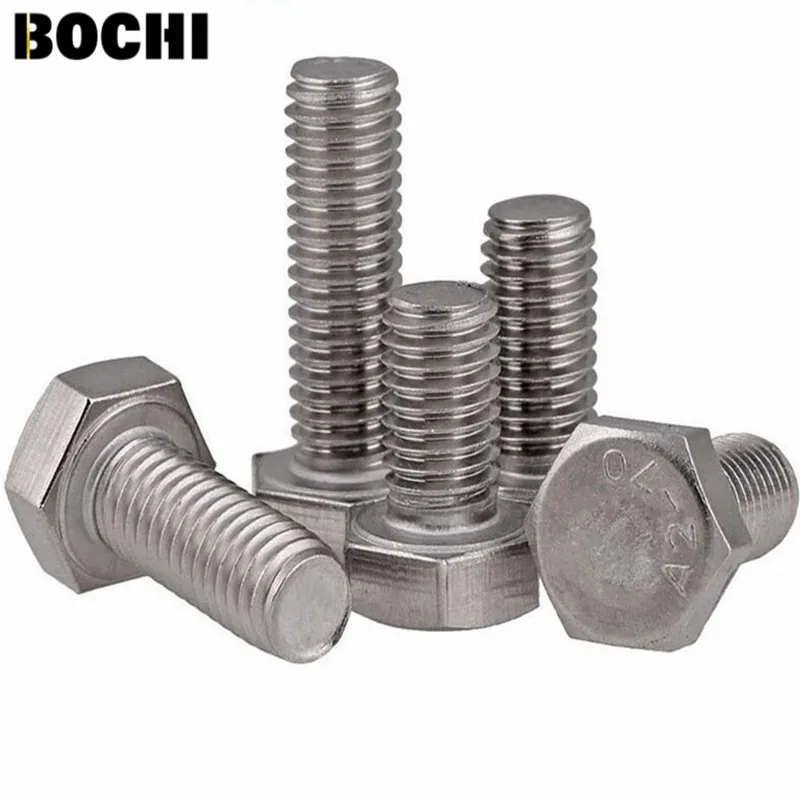 

M3*6/8//10/12/14/16/18/20/25/30/35/40mm 304 Stainless Steel Hexagon External Hex Head Socket Screws Bolt DIN933 Standard