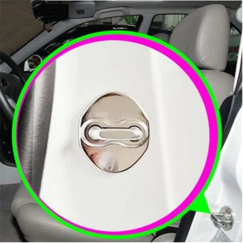 4pcs/set Car styling Door lock buckle waterproof Protector Cover for Mitsubishi ASX Pajero Outlander Lancer EX Galant Eclipse