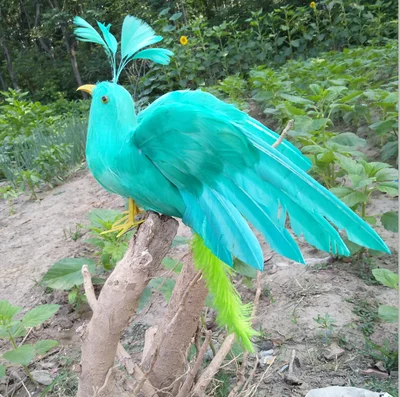 20x28cm green feathers Phoenix artificial bird model handicraft,prop,home garden decoration gift p2798