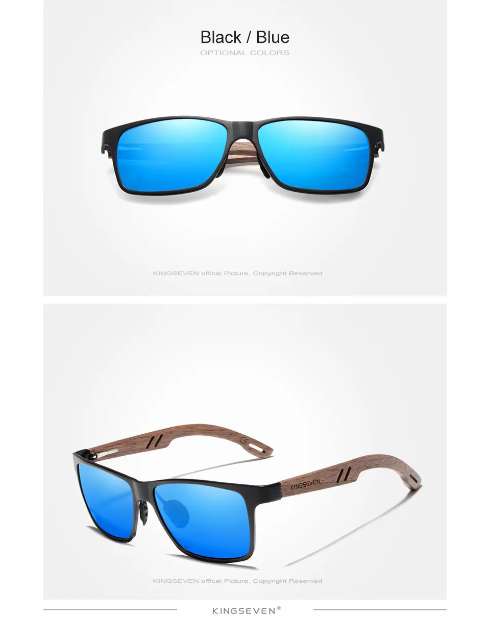 Kings even brandneues Design Aluminium Walnuss Holz hand gefertigte Sonnenbrille Männer polarisierte Brillen Zubehör Sonnenbrille für Frauen – Detail 9