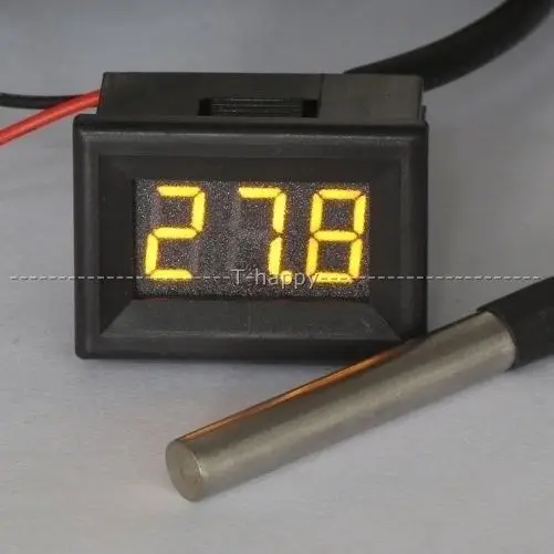 DS18b20 Termometro 0.36 "LED Digital temperatura-55-125 ℃ Sonda di Temperatura 12V 24V