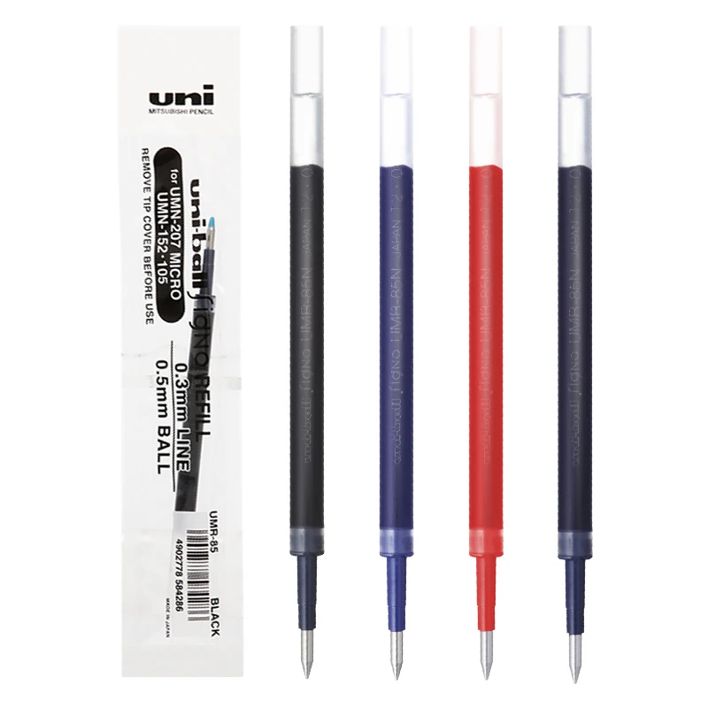 Uni Ball UMR-85 Signo Refills for UMN-152/207/105 Micro Line 0.5mm Roller Ball Japan Black/Blue/Red/Blue Black Colors for Choose