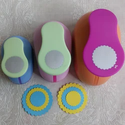 7cm 5cm 3.8cm 2.5cm wave circle shape craft punch set children manual DIY hole punches cortador de scrapbook Circle punch
