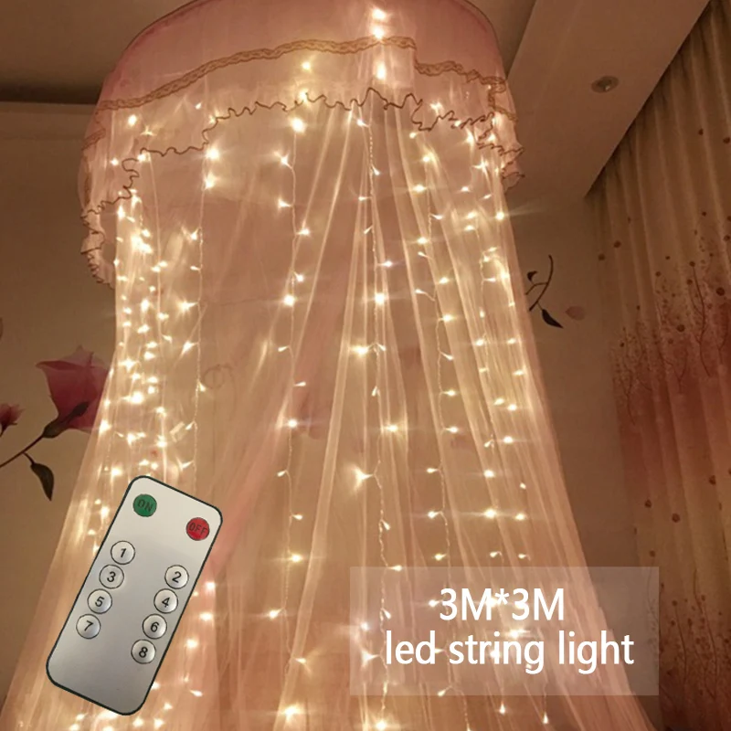 

LAIMAIK 3m*3m led curtain Icicle string lights fairy string light 300leds garland Christmas light for Wedding garden party decor