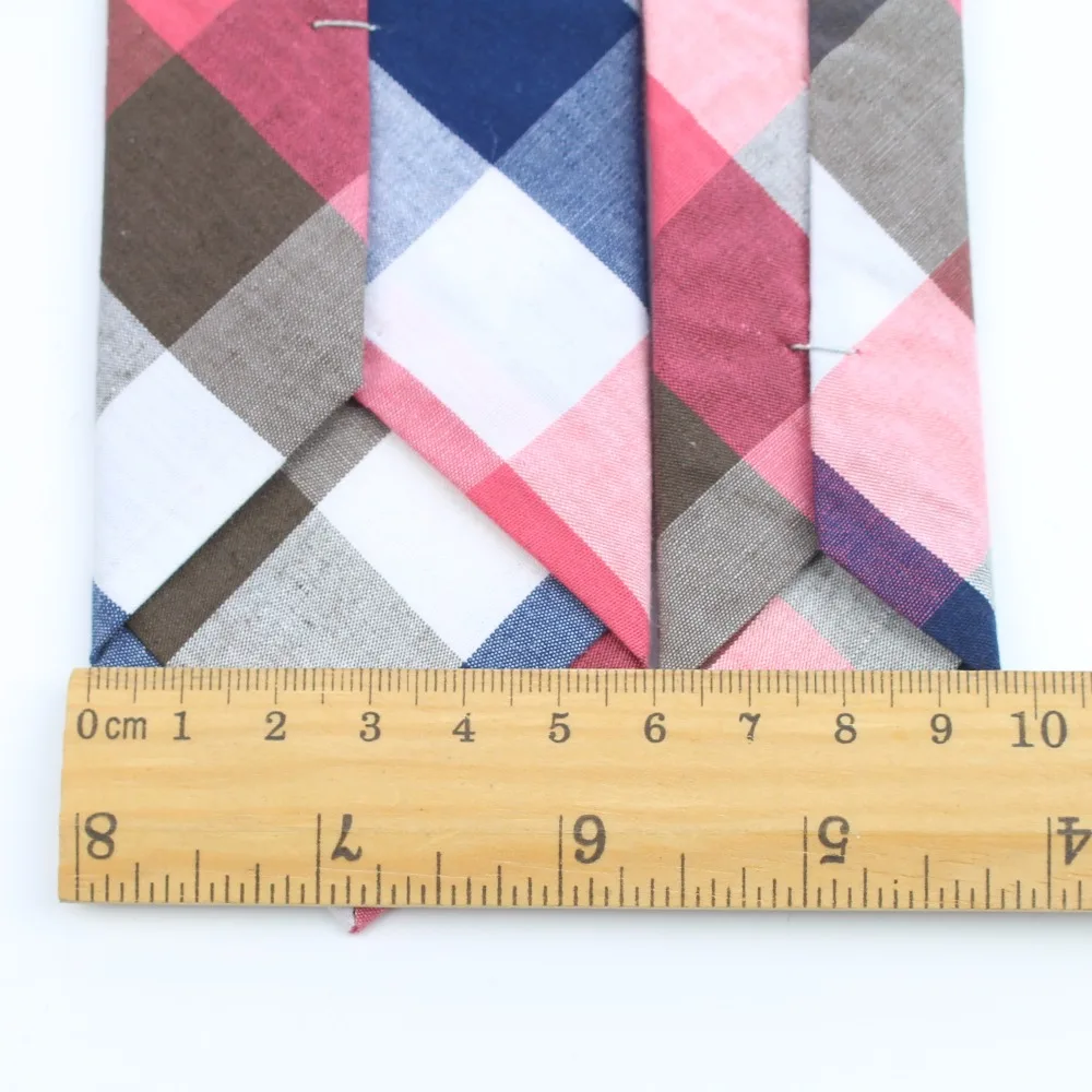 패션 넥타이 클래식 남성 격자 무늬 넥타이 캐주얼 타탄 정장 Bowknots 넥타이 남성 코튼 스키니 슬림 넥타이 다채로운 넥타이