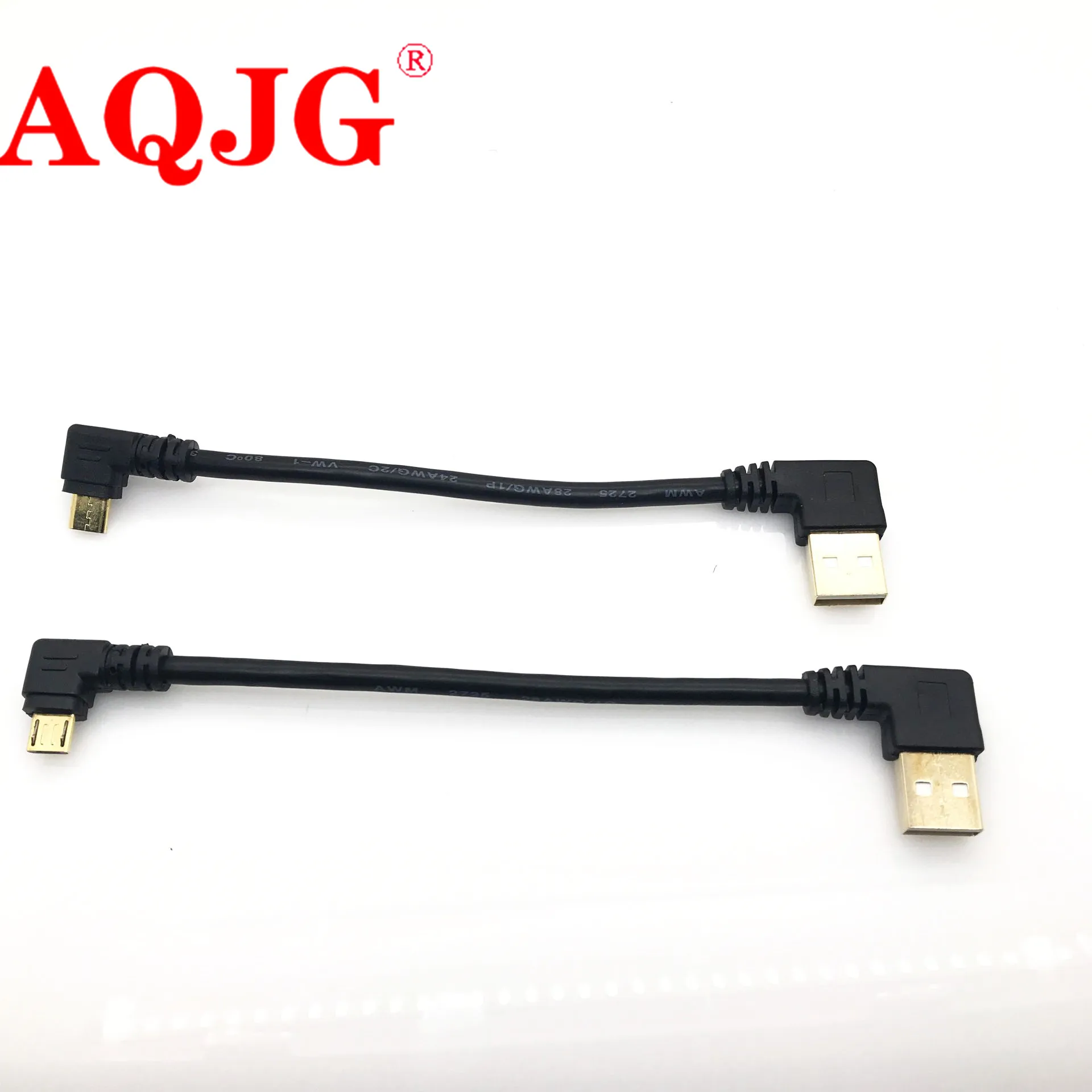 Gold plated 15CM short 90 Degree USB 2.0 to Micro USB B Male Cable Gold Plated Right Angle Data Sync and Charge Extender Lead